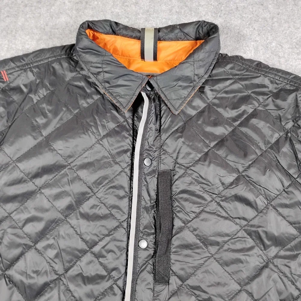 Chrome Industries Warm Workshirt Jacket Mens XL Black Orange Quilted Reversible